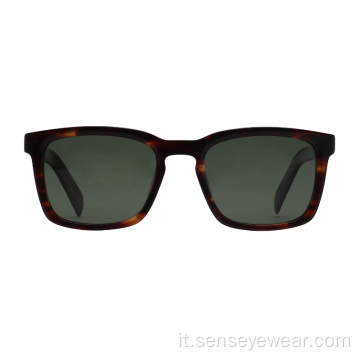 Design vintage Uv400 occhiali da sole polarizzati bio acetato